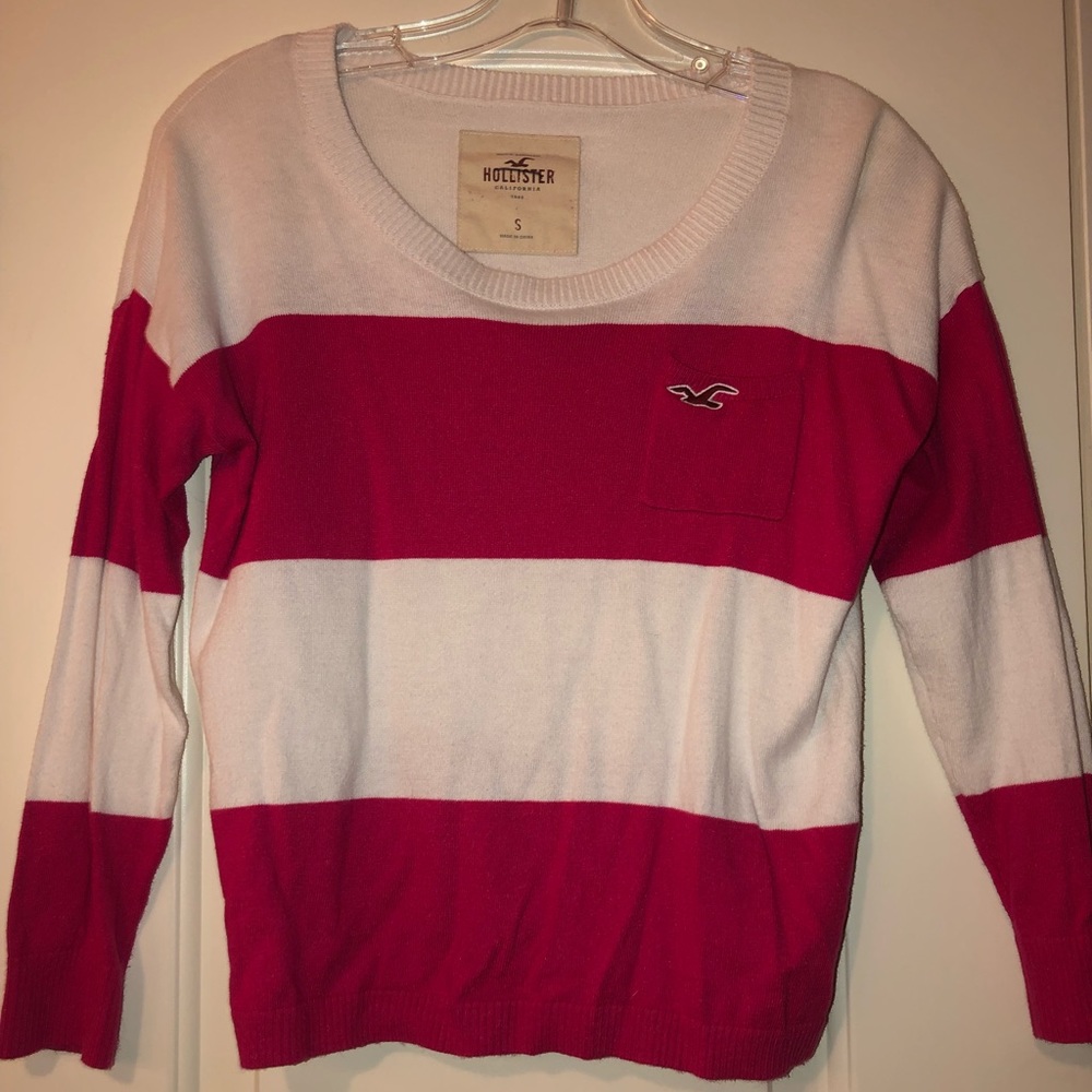 Hollister striped pink & white sweater!